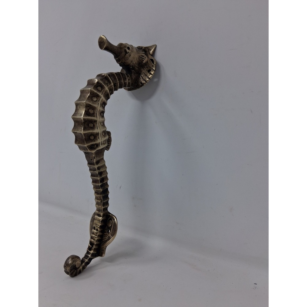 Vintage Style Seahorse Door Handle Heavy Metal Coastal Nautical Bronze Tone. Y